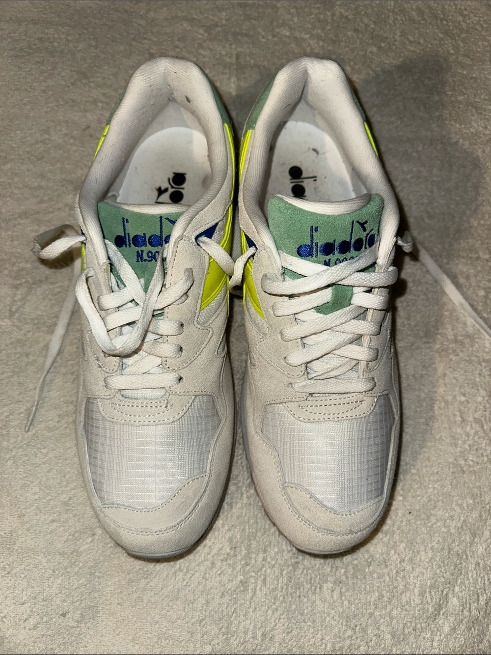 Diadora N9002 White Volt Green Italy C2416 🇮🇹